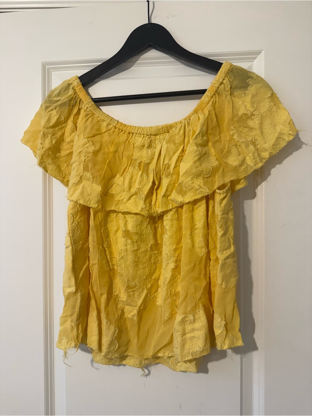 Wilfred Yellow Off-Shoulder Ruffle Blouse - Picture 3 of 5